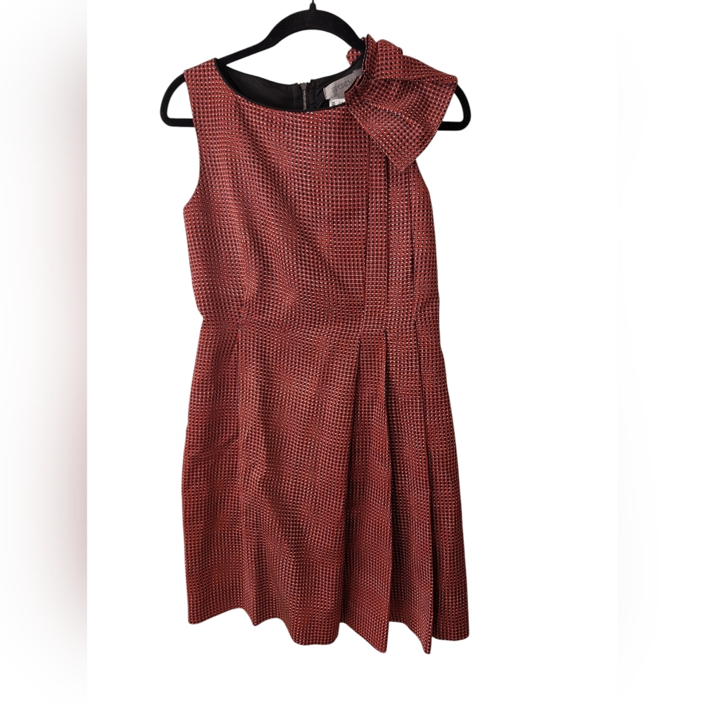 SportMax Retro 50s Red Black Silk Blend Twill Dress Rockabilly Twee Size‎ 6
